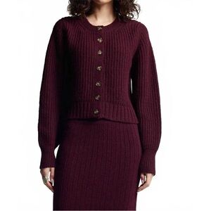 Eleven Six Cardigan Becca Alpaca Wool in Bordeaux